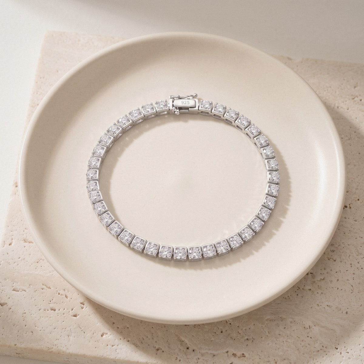 Moissanite Tennis Bracelet in 925 Sterling Silver, GRA Certified