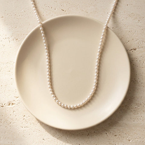 Crystal Pearl Necklace with 925 Sterling Silver Clasp, 2-10 mm