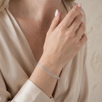 Three-Strand Snake Chain Bracelet in 925 Sterling Silver - worn